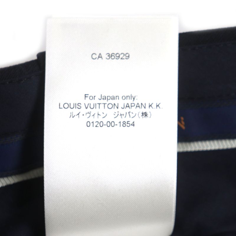 Louis Vuitton 22AW Wool Cotton Damier Tailored Shorts Navy 36 Made In Italy