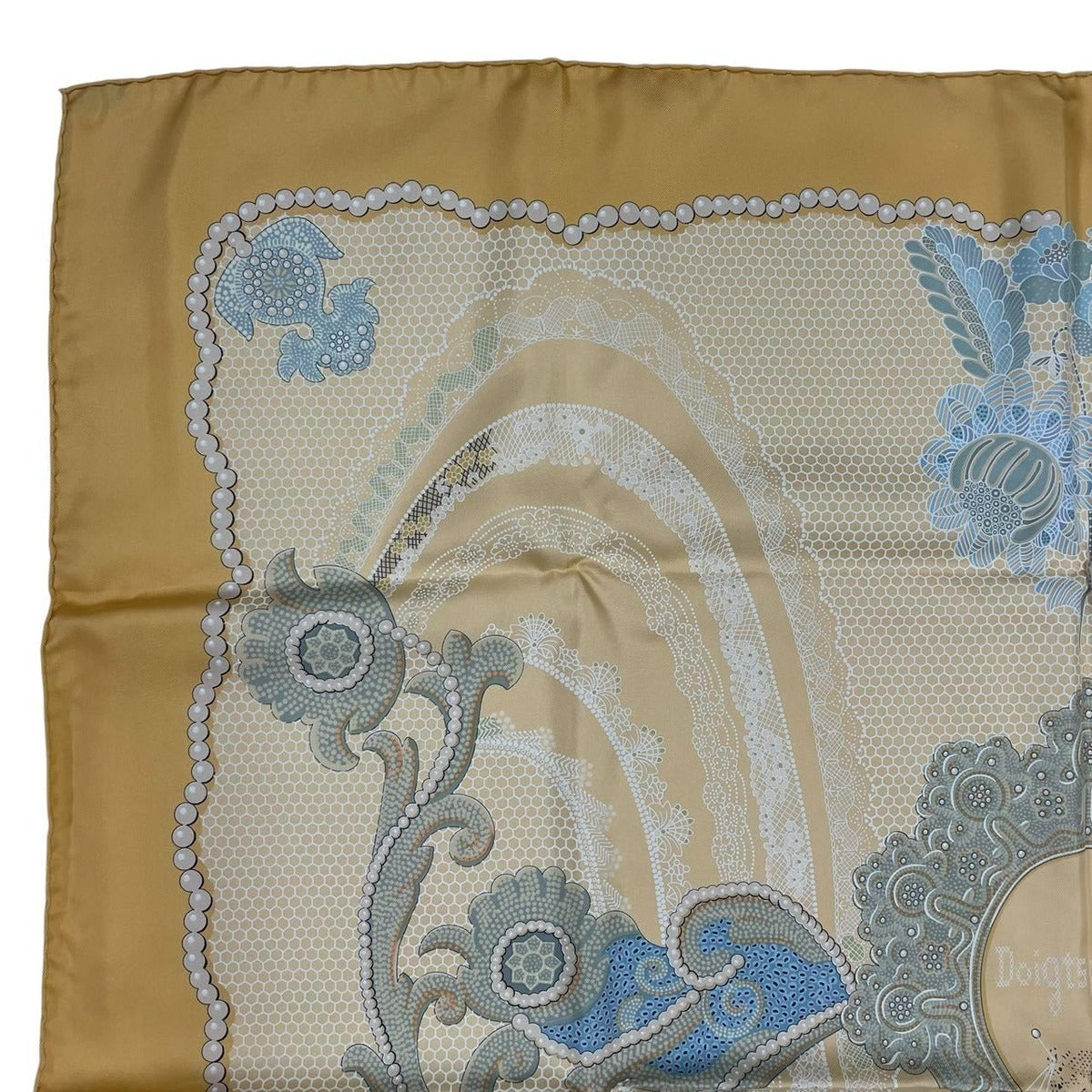 Hermes Carre 90 Doigts de Fee Fairy Finger Scarf Silk Gold — view 3