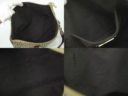 Authentic Fendi Zucchino Tote Handbag Canvas Beige 8bh138 Zucchino Bag Pre-owned
