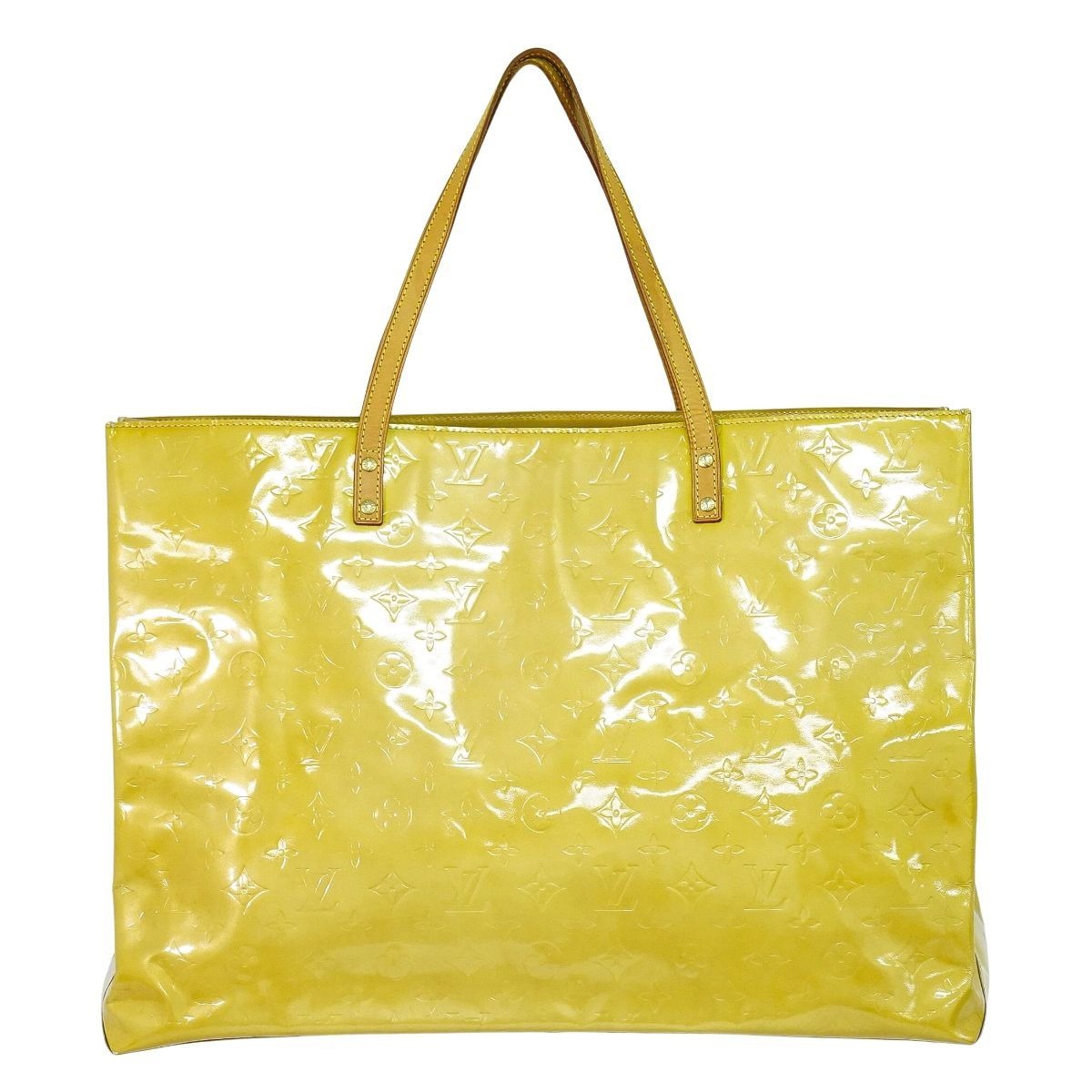 Louis Vuitton LV Reed GM Vernis Leather Tote Beige