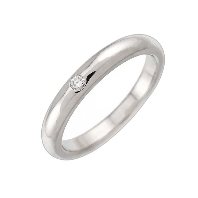Tiffany & Co Stacking Band Ring Diamond Pt Platinum