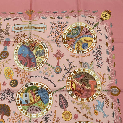 Hermes Carre 90 Escales Mediterraneennes Mediterranean Port City Scarf Silk