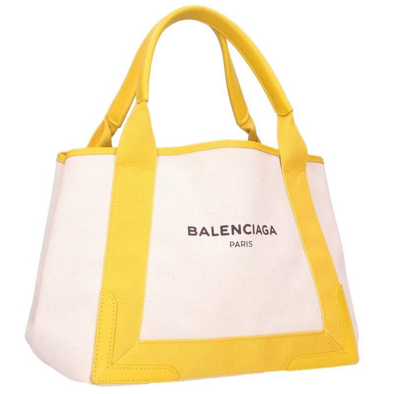 Balenciaga Navy Cabas S Canvas Calfskin Handbag