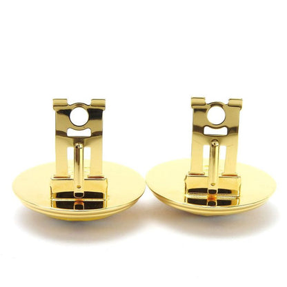 Hermes Earring Emile Yellow Gold Cloisonne GP Plating Accessories Jewelry Small