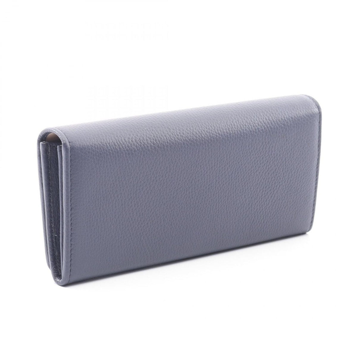 Bvlgari Bifold Long Wallet Large Navy Beige Leather — view 2
