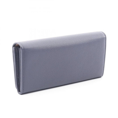 Bvlgari Bifold Long Wallet Large Navy Beige Leather — view 2