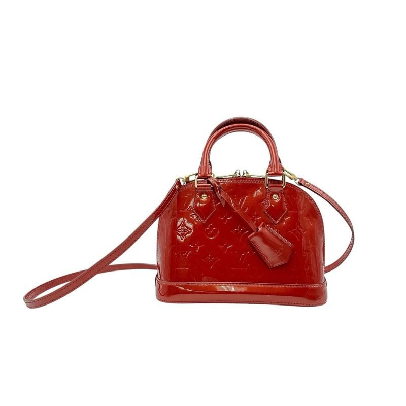 Louis Vuitton Monogram 2-Way Bag Alma BB Handbag Red