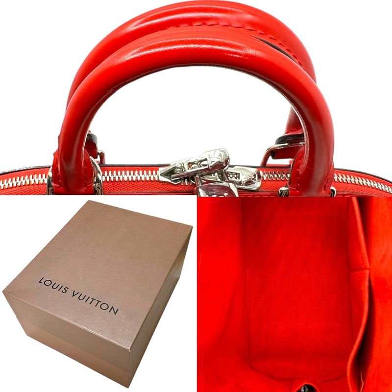 Louis Vuitton Alma Epi Alma Epi Hand Bag M52147 Red Leather with Box Sn3154