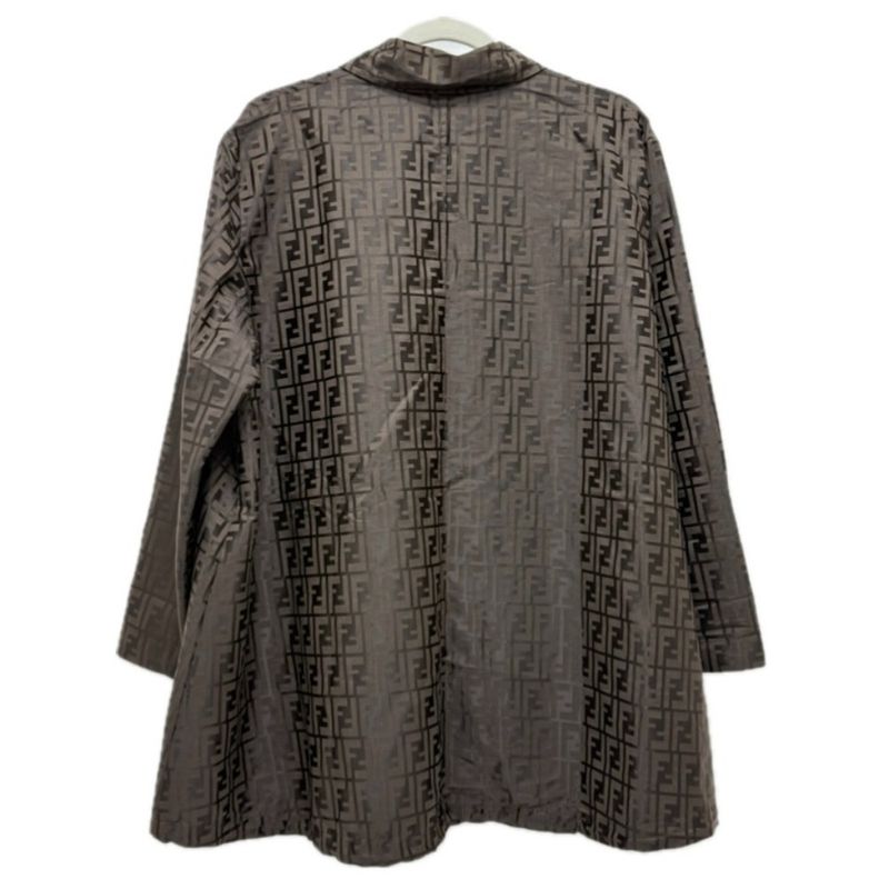 Fendi Nylon Jacket Zucca Print Nylon Brown