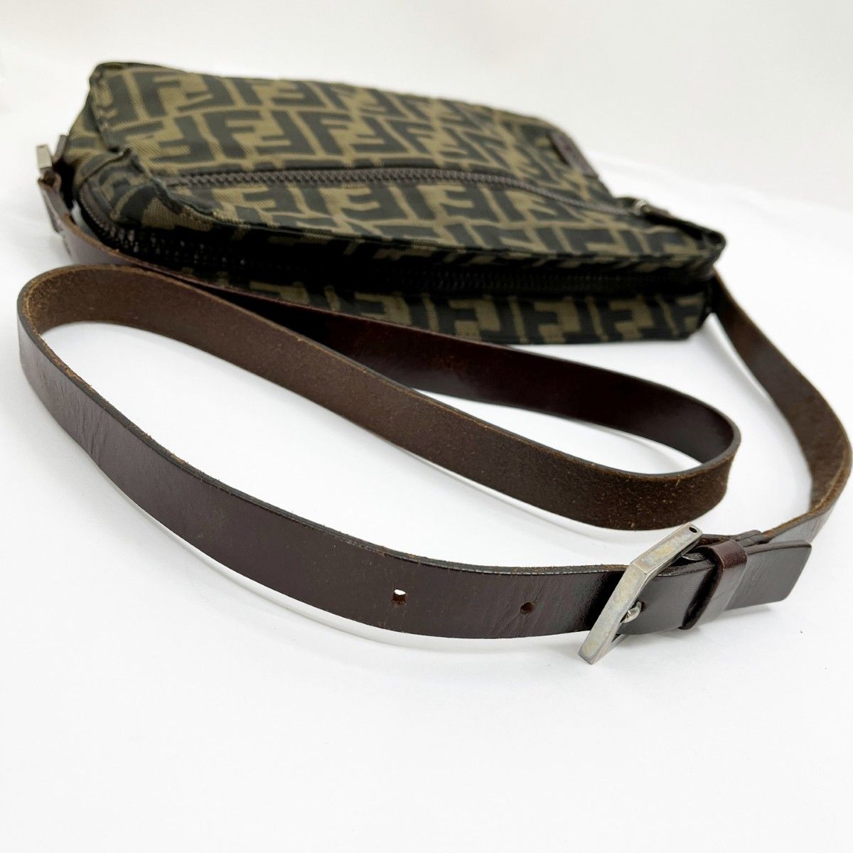 Fendi Shoulder Bag Zucca Scratch Yes 16161 001 Brown