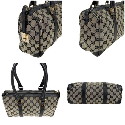 Gucci GG Canvas Mini Boston Bag Handbag GG Pattern Navy Dark Blue