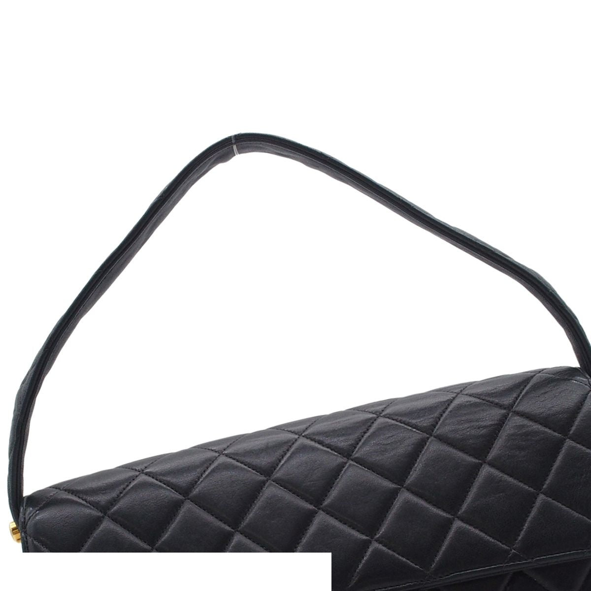 Chanel Handbag Face Quilted CC Logo Black Gold Lambskin — view 4