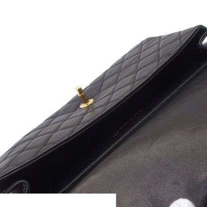 Chanel Handbag Face Quilted CC Logo Black Gold Lambskin — view 5