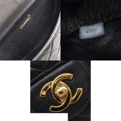 Chanel Handbag Face Quilted CC Logo Black Gold Lambskin — view 6