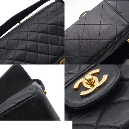 Chanel Handbag Face Quilted CC Logo Black Gold Lambskin — view 7