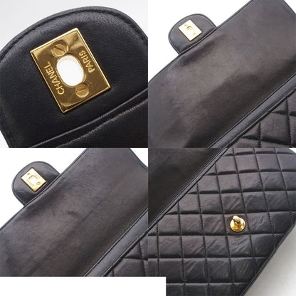 Chanel Handbag Face Quilted CC Logo Black Gold Lambskin — view 8