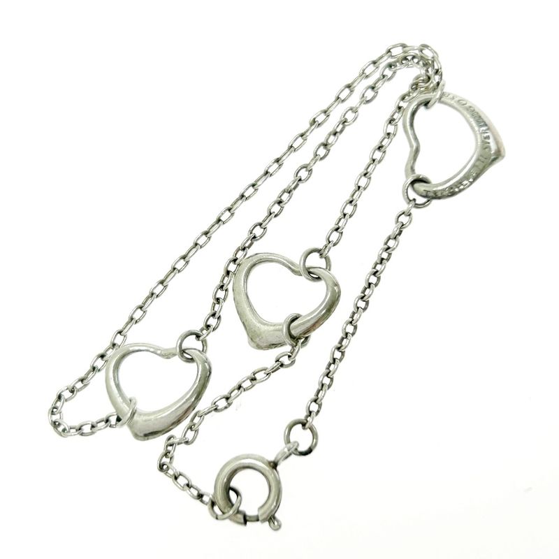 Tiffany & Co Tiffany & Co Silver Elsa Peretti Open Heart 3p Bracelet 1.9g