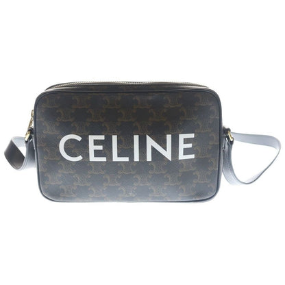 Celine Logo Print Messenger Bag Triomphe Canvas Brown