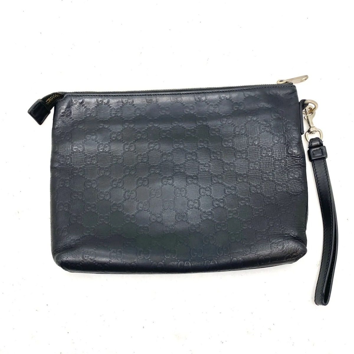 Gucci Clutch Hand Second Pouch Guccissima Leather Black — view 2