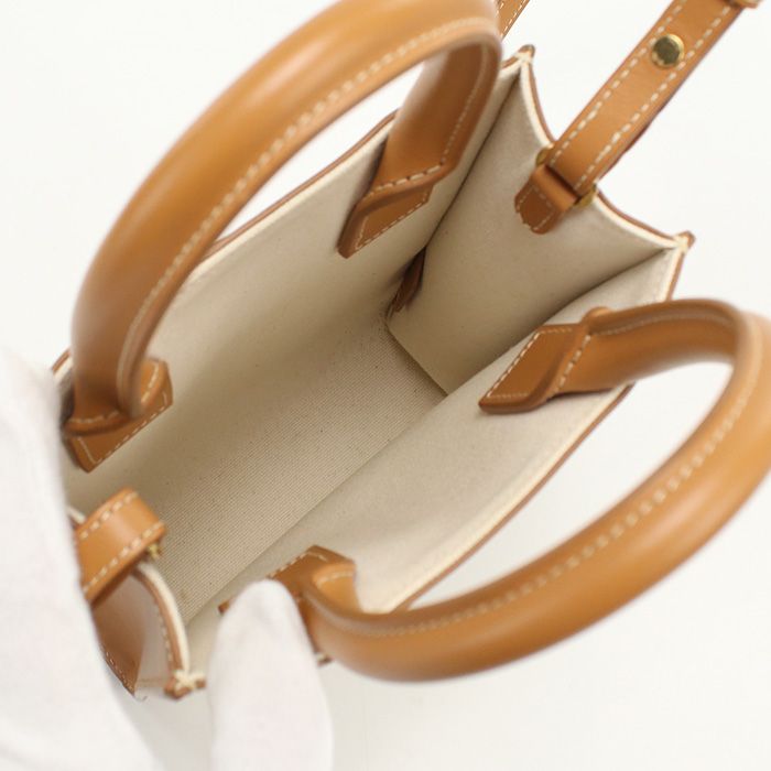 Celine 2WAY Mini Vertical Cabas 19330 2bnz.02nt Handbag Canvas Calf Womens