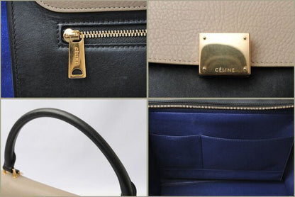 Celine Handbag Shoulder Bag Celine Trapeze 169543 Sand Beige Blue Black 2-way