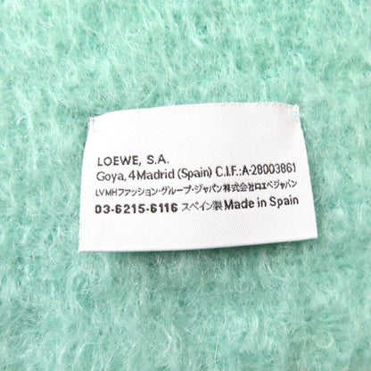 LOEWE Mohair Blend Anagram Logo Patch Fringed Scarf Multi Genuine
