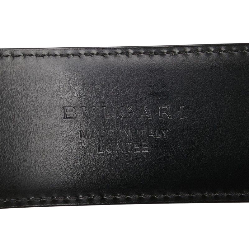 Bulgari Bulgari Black Silver Leather Men's Bvlgari