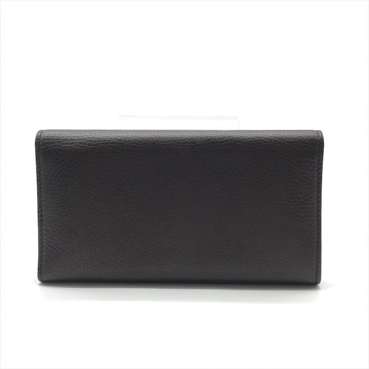 Gucci Geki Interlocking Sherry Line Leather Trifold Wallet Brown