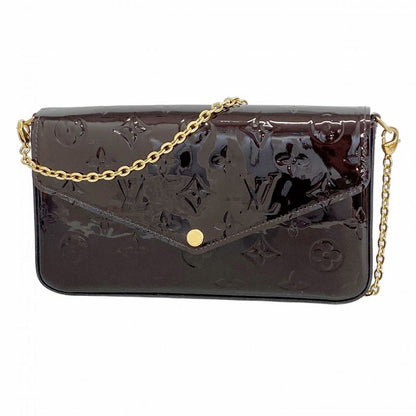 Louis Vuitton Shoulder Wallet Vernis Pochette Felicie M61267 Amarante Women's