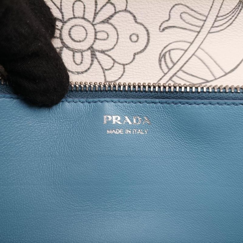 Prada Rabbit Print Multicolor Leather 62 D