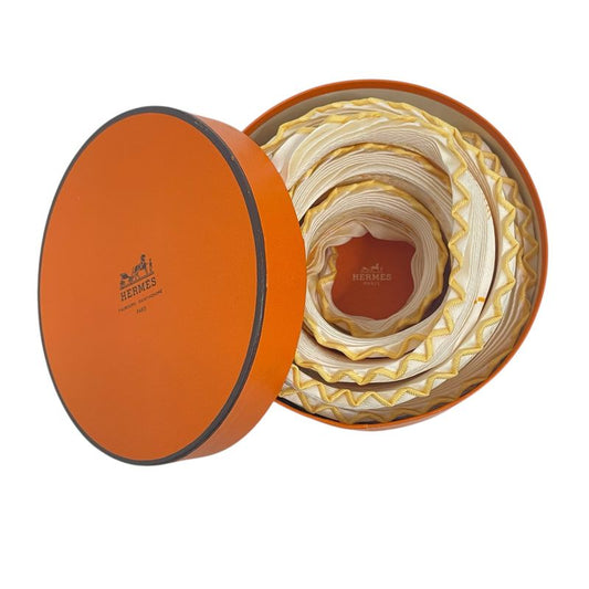 Hermes Scarf Pleated Lapins DANS UN Champ DE Wheat Field And Rabbit Yellow With