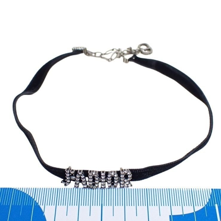 Dior Necklace J'adior Choker Silver Black Metal Velvet