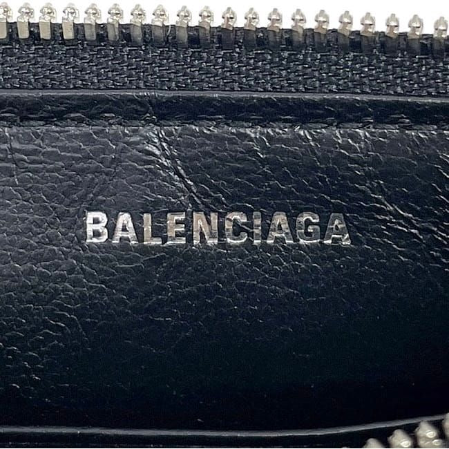 Balenciaga Pass Case Black Leather Pouch — view 6