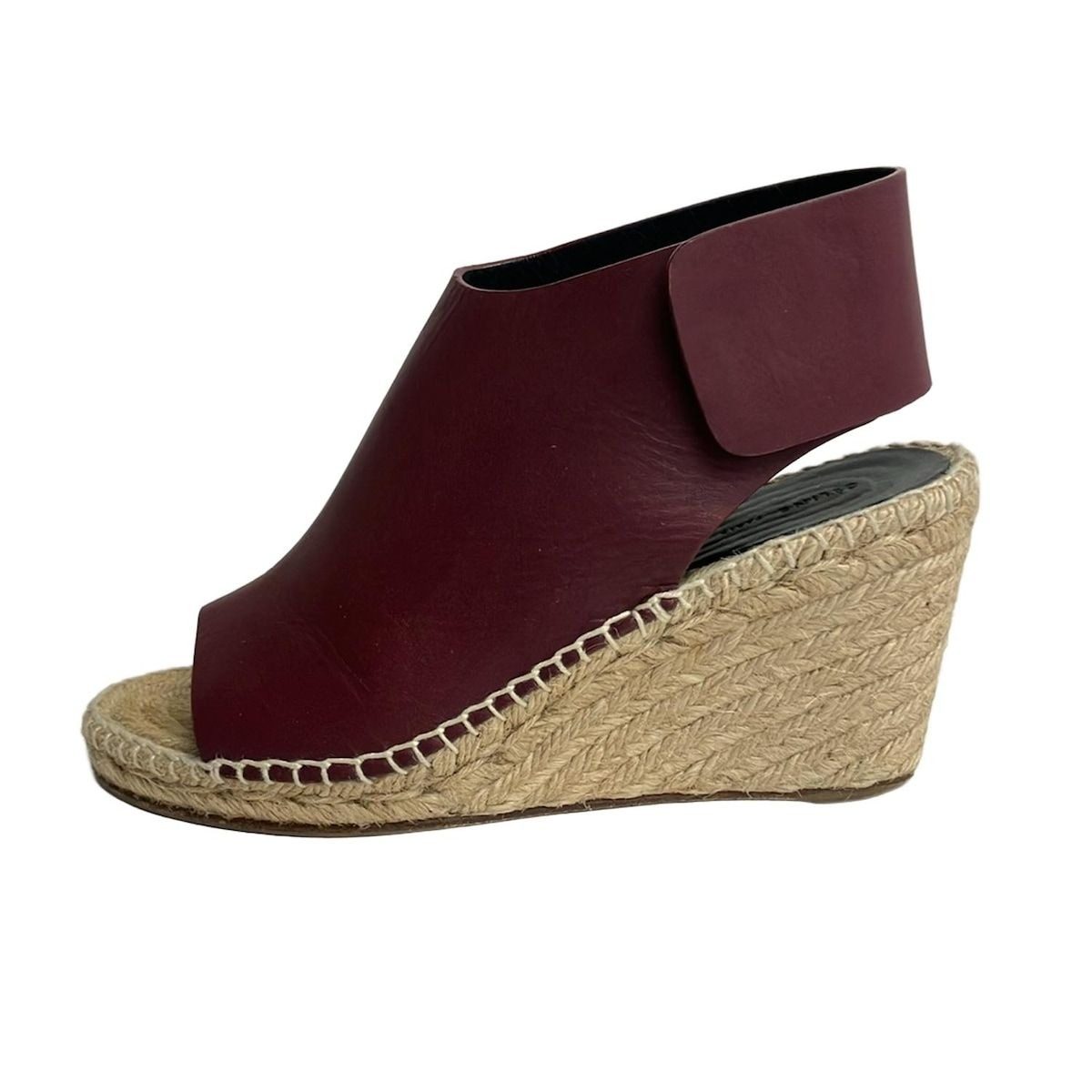 Celine Sandals 36 Red Espadrille Wedge Sole Leather