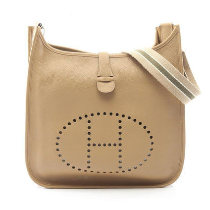 Hermes Shoulder Bag Evelyne 1 Anne GM Beige Leather