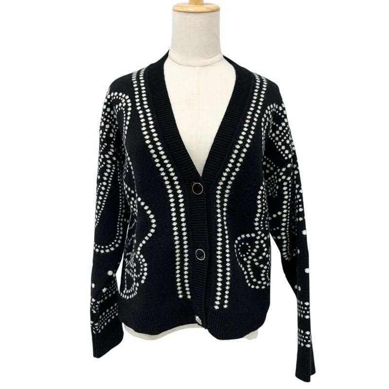 Hermes Top Cashmere Cotton Black White Brid De Gala Embroidery
