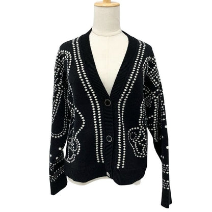 Hermes Top Cashmere Cotton Black White Brid De Gala Embroidery