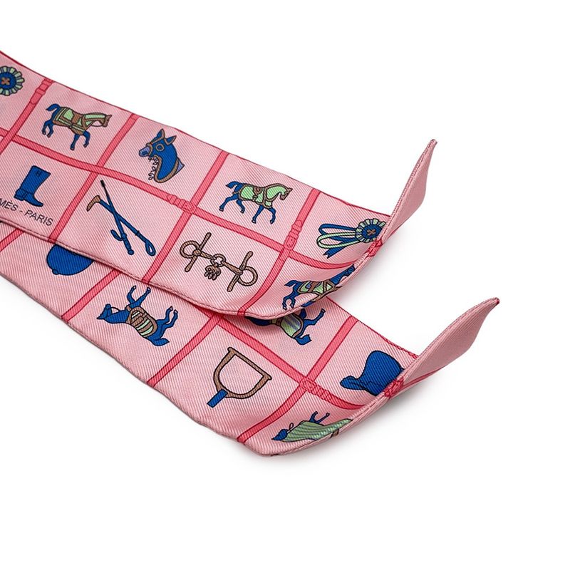 Hermes Scarf Twill Horsewear Couvertures Et Tenues de Jour Silk Rose Blue Veil