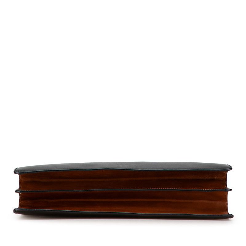 Gucci Logo Shoulder Bag Handbag 2WAY 409530 Black Brown Leather Ladies Gucci