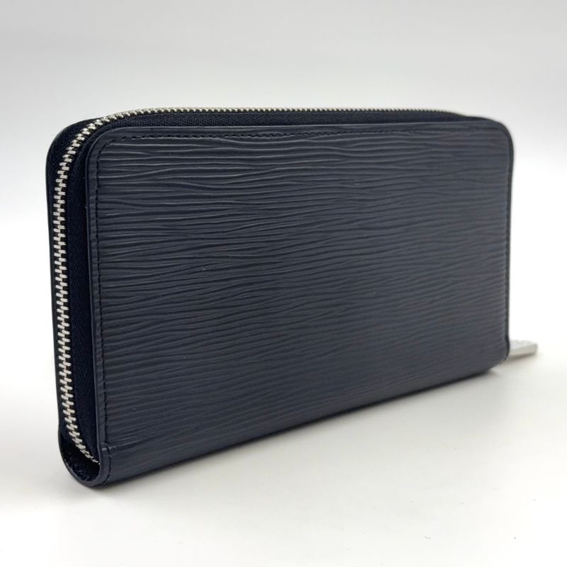 Louis Vuitton Zippy Wallet Epi Noir Black Leather Black Round Zipper Long