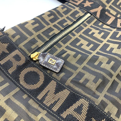 Fendi Zucca Boston Bag Nylon Brown Women Men