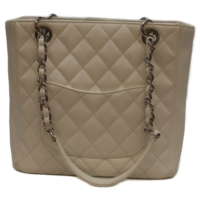 Chanel No 15 White Caviar Silver Hardware PST Tote