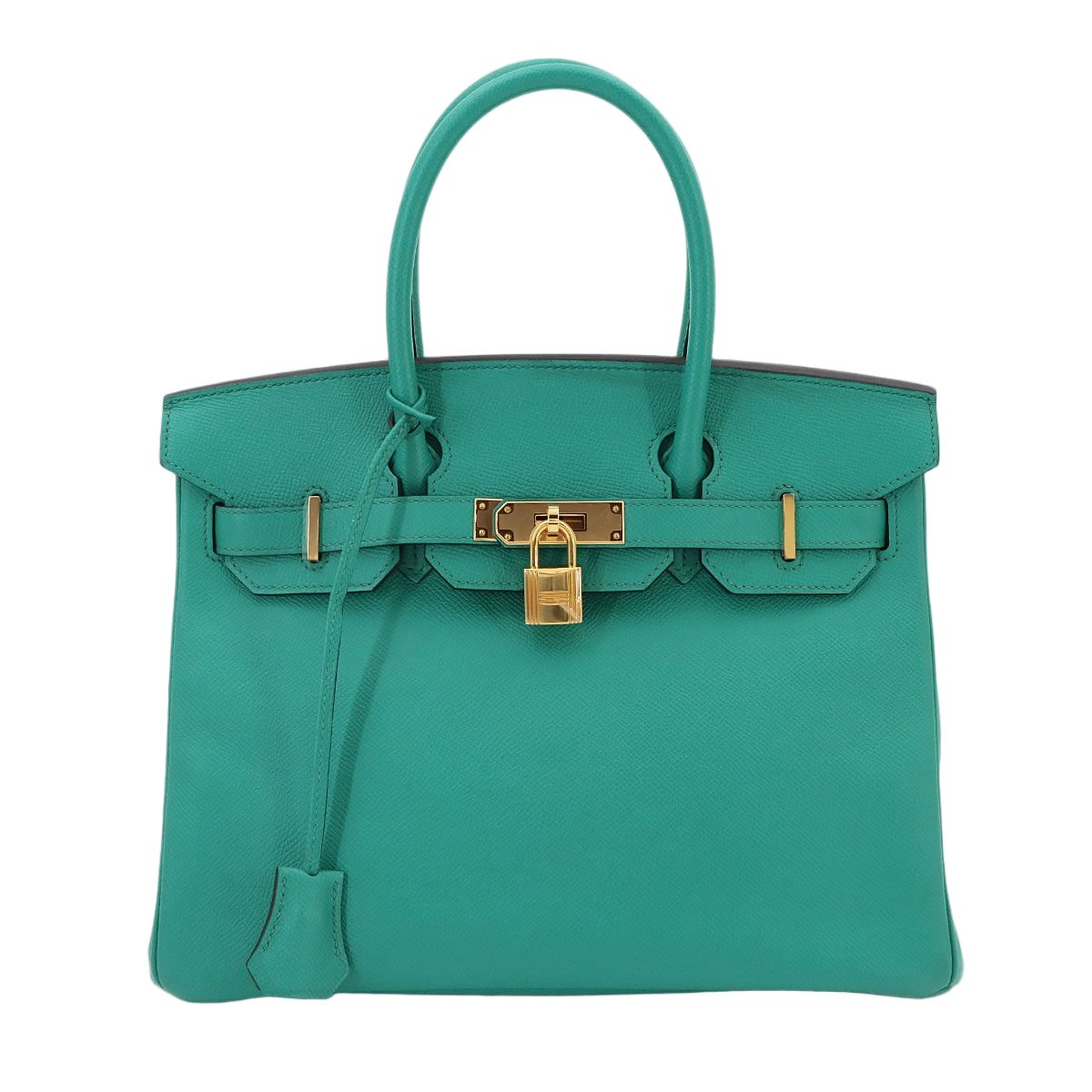 Hermes Birkin 30 Epsom Blue Paon Hand Bag Gold