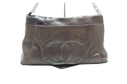 Chanel Jumbo CC Logo Caviar Leather Shoulder Bag