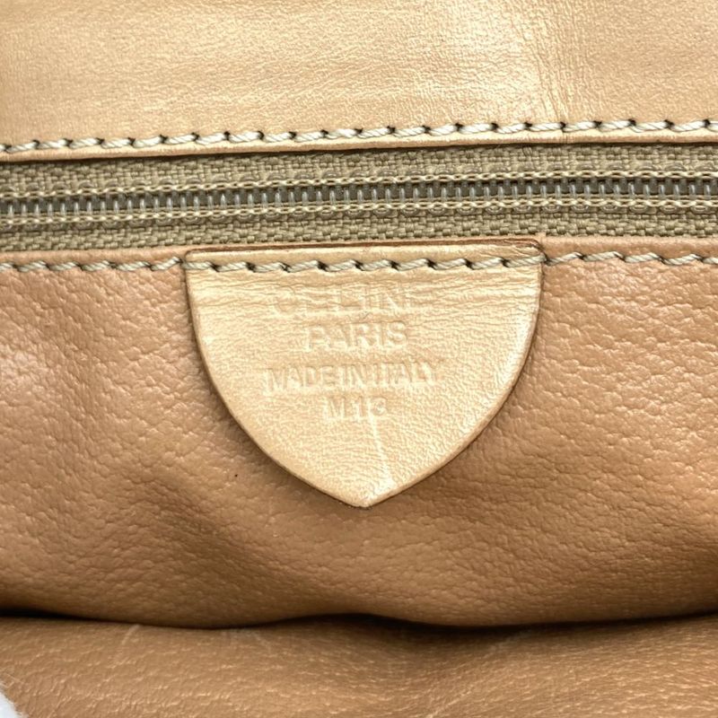 Celine M12 Handbag Brown Pvc/leather Macadam Lock Hardware Ladies Fashion