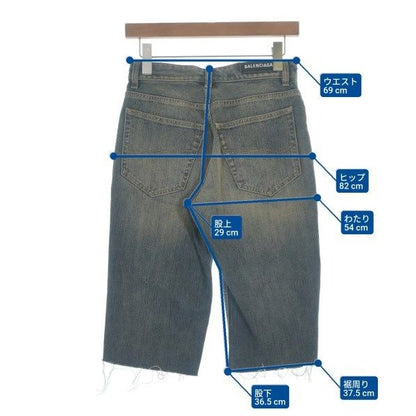 Balenciaga Shorts Pants Cotton Denim Indigo — view 6