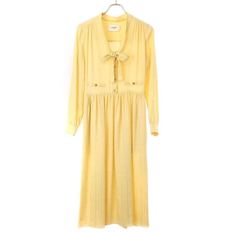 Celine Lavalliere Dress Silk Jacquard 2 R12 L550 V.03 ch Beige 34