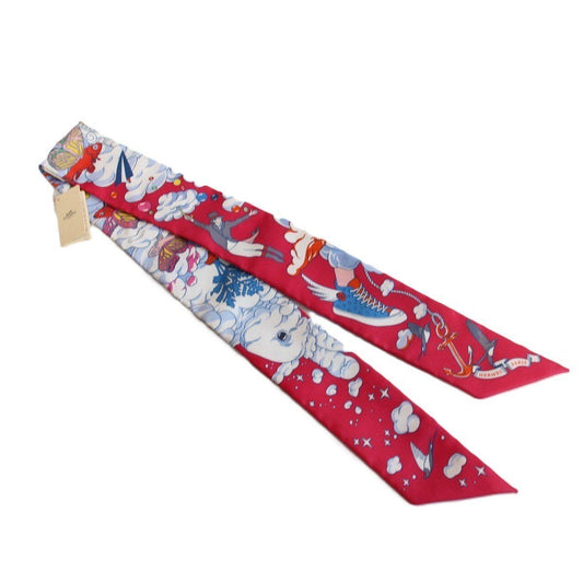 Hermes Tsuiri My Cloud Silk Red Scarf