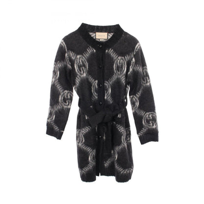 Gucci Cardigan GG Logo White Xbk Wool Long