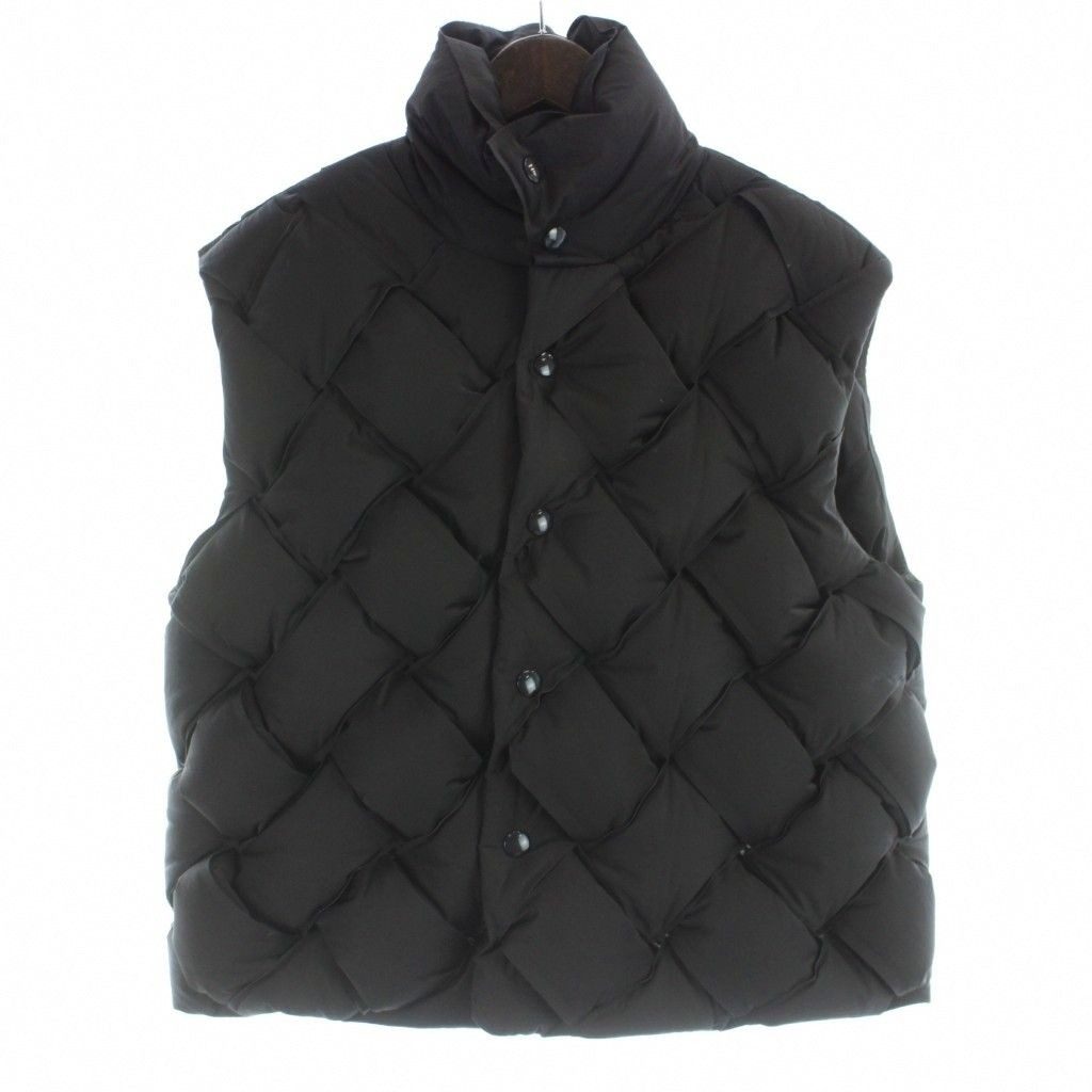 Bottega Veneta Intrecciato Technical Nylon Padded Down Vest XS Brown Dark MW